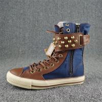 ∈☢  Break code processing high fashion leisure leather to help female shoes during the spring and autumn flat with canvas splicing leather sandals women