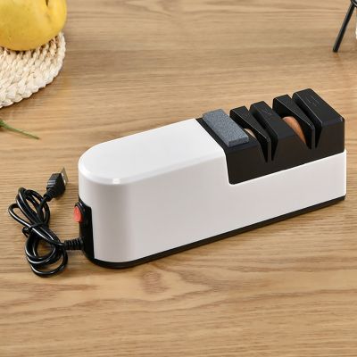 USB Fast Electric Knife Sharpener Automatic Adjustable Sharpener 3 Stages for Knives Scissors Household Sharpener