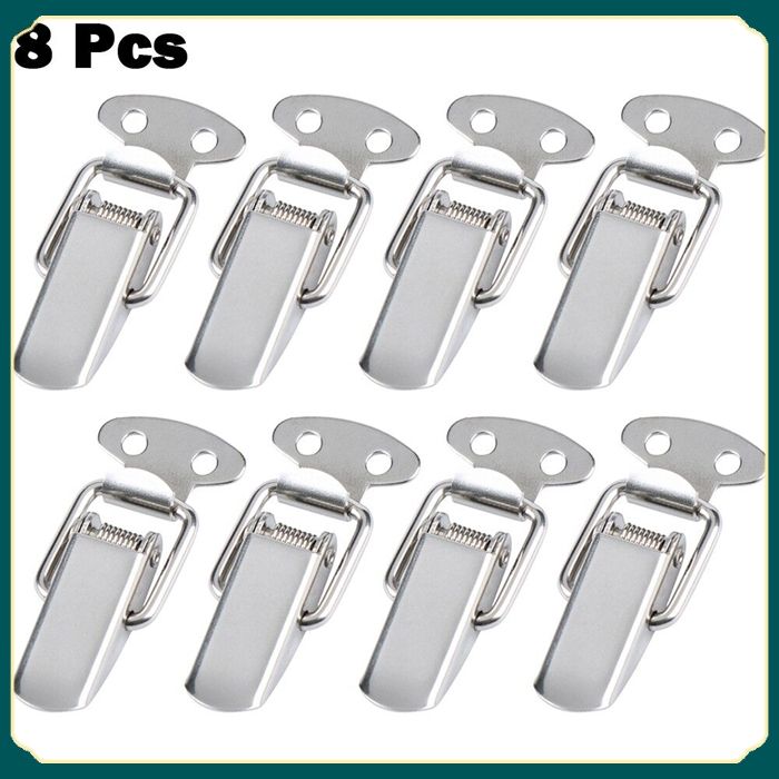 4-8Pcs Stainless Steel Toggle Latch Catch Clamp Spring Loading Case Buckle Clip, Size: 4pcs