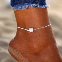 Summer Beach Marine Animals Turtle Shaped Anklets for Women Girls Silver Color Anklet Bracelet on The Leg Foot Jewelry Gifts