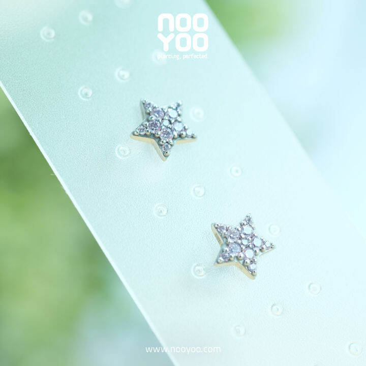 nooyoo-ต่างหูสำหรับผิวแพ้ง่าย-star-with-cubic-zirconia