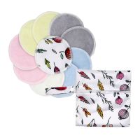 【CW】 10pcs Breast​ Pads Waterproof Breastfeeding Pregnant Women Makeup Pad Bamboo Nursing Pad For Mum Washable With Wet Bag Reusable