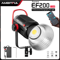 AMBITFUL EF200 COB 200W แฟลชวิดีโอ LED 5600K นำแสงต่อเนื่อง,CRI 95 +,TLCI 97 +,APP ในตัว,79000lux 1M,Bowens Mount