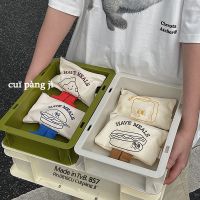 Cute Hamburger Toast Hot Dog Pizza Coin Purse Headphone Bag Retro Student Canvas Bag Card Bag Storage Bag Women 【OCT】