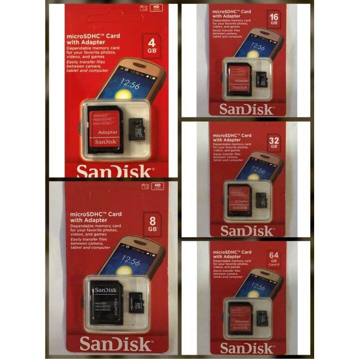SanDisk Micro SD Card Class 10 Memory Capacity 4GB 8GB 16GB 32GB 64GB