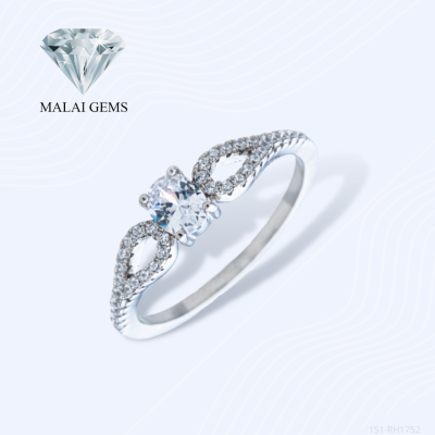 Malai Gems แหวนเพชร แหวนเพชรชู แหวนวงรี เงินแท้ 925 เคลือบทองคำขาว ประดับเพชรสวิส CZ รุ่น 151-RH1752 แถมกล่อง