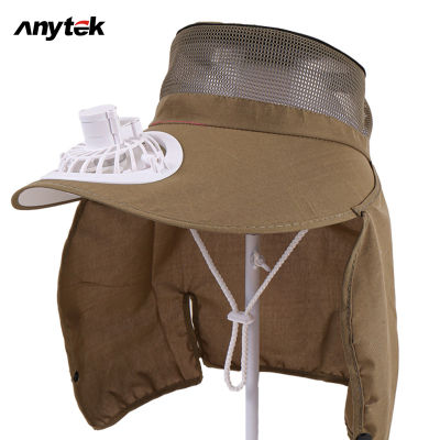 ANYTEK Women Summer Sun Hat With Detachable Fan Sunscreen Anti-ultraviolet Breathable Hat With Neck Flap