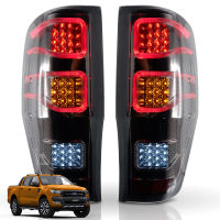 iBarod ชุด โคมไฟท้าย ไฟท้าย ไฟแต่งท้าย Led V2 สีสโมค สำหรับ Ford Ranger ปี 2012-2018