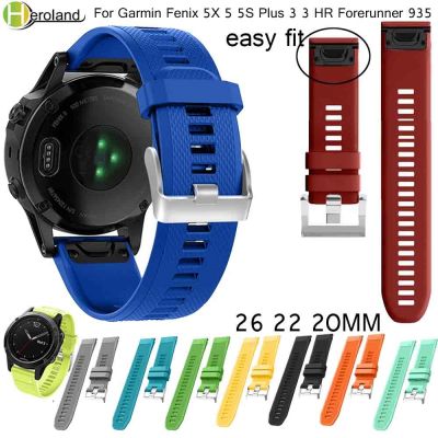 （A Decent035）สร้อยข้อมือสายรัดสำหรับ G Armin Fenix 5X 5 5วินาทีพลัส6 6วินาที6X สมาร์ท3 3HR 935 Watch Bands วงด่วนที่วางจำหน่ายซิลิโคน Easyfit สายรัดข้อมือ