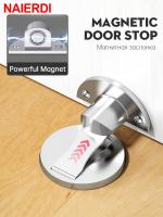 【LZ】 NAIERDI Zinc Alloy Magnetic Door Stopper No Drilling Adjustable Hidden Door Holder Heavy Duty Magnet Door Stop Door Hardware