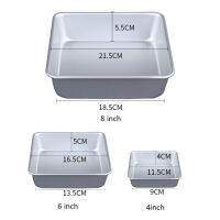 3 PC Square Aluminum Alloy Chiffon Cake Mould 468 Inches Baking Cake Decorating Mold With Fixed Bottom