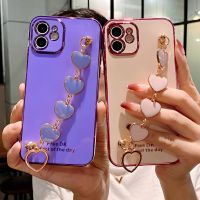 【Enjoy electronic】 Love Heart Bracelet Phone Case For Samsung Galaxy A32 A22 A52 A72 A13 A33 A53 A12 A70 A50 A71 A51 Soft Electroplated Cases Cover