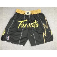 【7Style】 2022 New NBA Shorts Toronto Raptors Black City Pockets Basketball Shorts