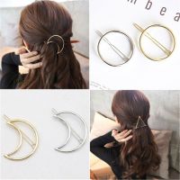 【cw】 Hair Accessories Fashion Jewelry Punk Hollow Round Gold Hairpins Barrettes 1