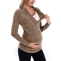 2021Maternity Pullovers Sweater Long Sleeve Shirt Top Pregnancy Woman Nursing Tops Fall Winter Breastfeeding Clothes