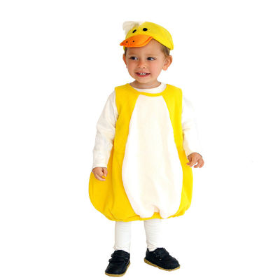 ชุดของเล่นเครื่องแต่งกายวันฮาโลวีนเด็กหญิงเด็กชายชุดเป็ดสีเหลืองสำหรับเด็ก