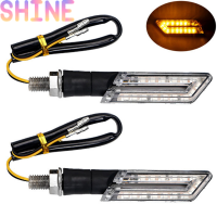 Shine 2pcs รถจักรยานยนต์ LED Blade TURN SIGNAL ไฟฟ้ารถเลี้ยวไฟแสดงไฟ