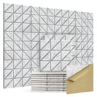 Self-Adhesive Acoustic Panels, 12Pcs 12X12X0.4Inch Sound Absorbing Panels, Decorative Soundproof Wall Panels