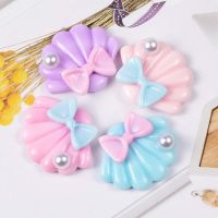 2020 New 10Pcs Flatback Resin Shell With Bow Pearl Embellishments For Scrapbooking Hairpin Accessories