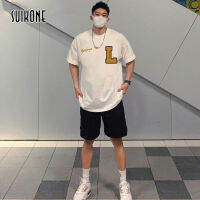 Suikone  แฟชั่นวัยเยาว์ผู้ชายเสื้อยืดสไตล์เมืองคอกลมแขนสั้นเรียบง่ายเทรนด์ใหม่สำหรับฤดูร้อน