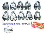 10 Pcs. Wire Rope Sling Clip for Wire Rope 4-5 mm. Galvanize Steel กิ๊ปจับสลิง 4-5 มม. จำนวน 10 ชิ้น สินค้าพร้อมจัดส่ง เพื่องานตกแต่งที่เรียบง่ายของคุณ ทนทานไม่เป็นสนิม