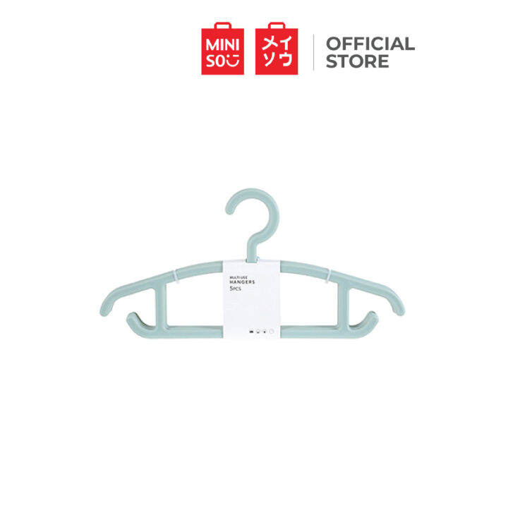 MINISO Simple Multipurpose Clothes Hanger 5 Pack (Mint Green) Lazada PH