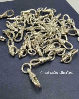 M005 ก้ามปูสปริงเงินแท้ ขนาด2.4 cm สำหรับแขวนพระเครื่อง ปรับเปลี่ยนพระเครื่อง หรือติดแหนบพระ  ร้อยสร้อยคอ สร้อยข้อมือ มีใบรับประกัน