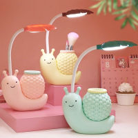 Led Snail Desk Lamp Cute Student Study Reading Night Light Pen Holder Dorm Bedroom Bedside Living Room Office Eye Protect Gift