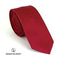 Giorgio Del Sarto Necktie 6 cm Red with Fabric Texture เนคไทสีแดงมีเท็กเจอร์