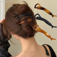❉ Banana Hair Clip Acrylic Hair Claws Hairpins Barrette Crab Solid Color Ponytail for Women Girls Hair Accessories Headband