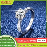 Never Fade 100% Real 925 Sterling Silver Ring Women Fine Jewelry Round Cut 1 Carat Lab Diamond Wedding Ring Fashion Accessories