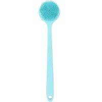 Silicone Bath Body Brush with Long Handle for Shower with Soft Bristles-Blue