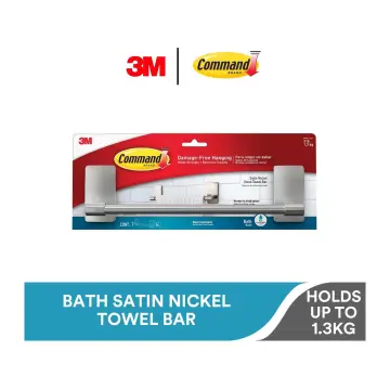 3M Command Satin Nickel Bath Towel Bar