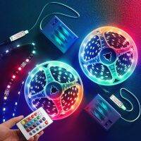 3AA Battery Waterproof LED Strip Lights Flexible RGB 5V Lighting Remote Controller Ribbon Lamp Background Lighting Night Light