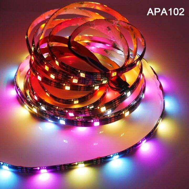 5เมตร-apa102สมาร์ทหลอดไฟ-led-strip-3060-ledm-ข้อมูลและนาฬิกาแยก-sk9822-ic-แอดเดรสพิกเซลโคมไฟเทป-ip30ip65