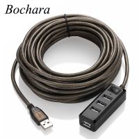 Bochara 4พอร์ต USB ฮับ2.0สายพ่วงตัวผู้กับตัวเมียชิปเซ็ตวงจรรวมในตัว5ม. 10ม. 15ม.