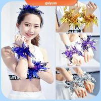 GAIYUAN 4pcs/2pairs เครื่องแต่งกายชุดเดรส ที่จับสองรู ดอกไม้สำหรับการแข่งขัน บอลเชียร์เชียร์ลีดเดอร์ อุปกรณ์กีฬาสโมสร ตกแต่งปาร์ตี้เต้นรำ เชียร์ลีดเดอร์ปอมปอม