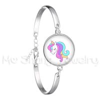 Cartoon Horse Unicorn Chain Bracelets Flower Unicorn Charms Women Men Unisex Trendy Jewelry Lover 39;s Christmas Party Gift