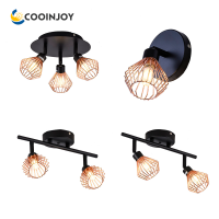 Track เพดาน Spotlight 3Light Vintage Rotatable Mount โคมไฟเพดาน LED Track ชุดโคมไฟสำหรับห้องนอน Hallway *