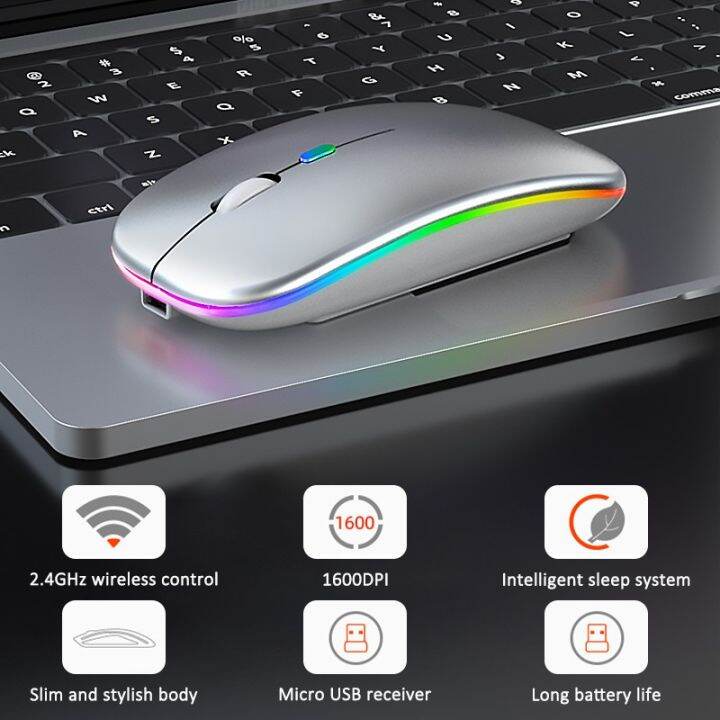 Wireless Mouse Bluetooth 2.4Ghz Receiver Optical Adjustable Wireless