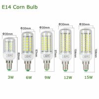 【✴COD✴】 lan84 หลอดไฟหลอดไฟข้าวโพด Led 3W 6W 9W 12W 15W E14 G9 E27 Gu10เย็นสดใส Smd 5730หลอดไฟสีขาวอบอุ่น Ac 220V