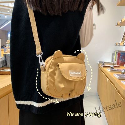 【hot sale】○№ C16 Japanese small bag female 2023 new wild cute messenger kitty bag ins Korean student canvas shoulder bag
