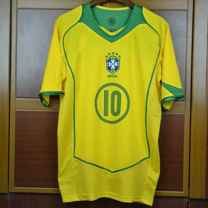 2004 Brazil jersey classic ronaldo kaka ronaldinho retro football