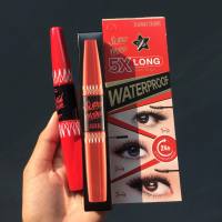 5X LONG waterproof mascara super model deep black : HF893 มาสคาร่า 2 หัว ปัดขนตายาวและเพิ่มความหนาดูตาหวานมากขึ้น