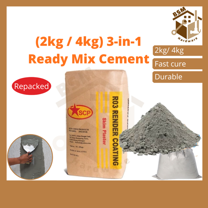 BSM SCP 2kg 4kg 3 in 1 Cement And Sand Mix Ready Mix Cement Pre Mix ...