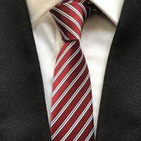 Unique Design Ties Striped Neckties Red with White Stripes Tie Wholesale