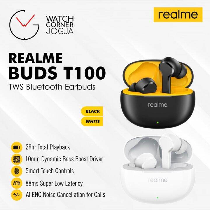 Realme Buds T100 AI ENC True Wireless Bluetooth Earphone TWS ORIGINAL ...