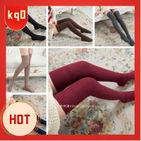 KQ0 Women Cotton Thigh Tights Long Socks Knit Stockings Pantyhose Knee High