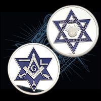【CC】✠✇  Masonic Coin Freemasony  All-seeing Commemorate Coins States Brotherhood Collectibles