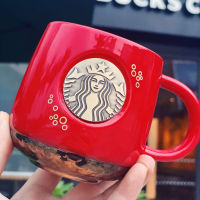 Starbuck Cup 2022 Classic Water Cup Red High-End Sense Coffee Cup High-End Exquisite Mug Ceramic With Lid